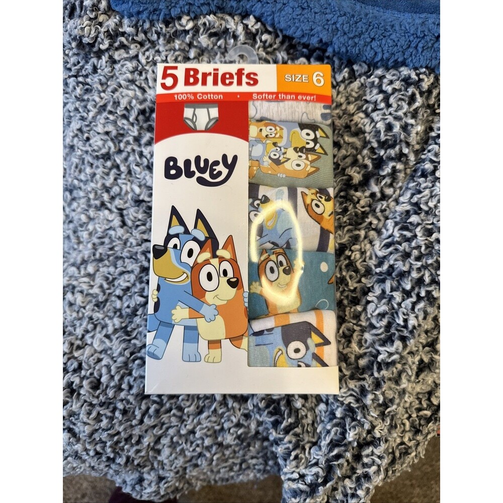 Bluey Boys Underwear Briefs 5 Pack 100% Cotton Size 6 Dogs New Boxer Briefs S
